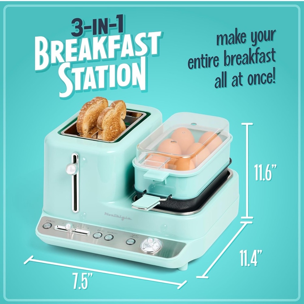 Nostalgia Classic Retro 3-in-1 Breakfast Station used, great condition. - Picture 15 of 17